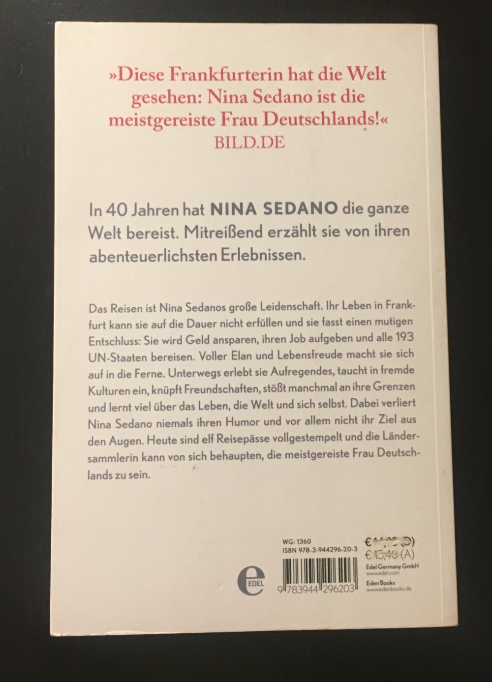 Die Ländersammlerin, Roman, Nina Sedano
