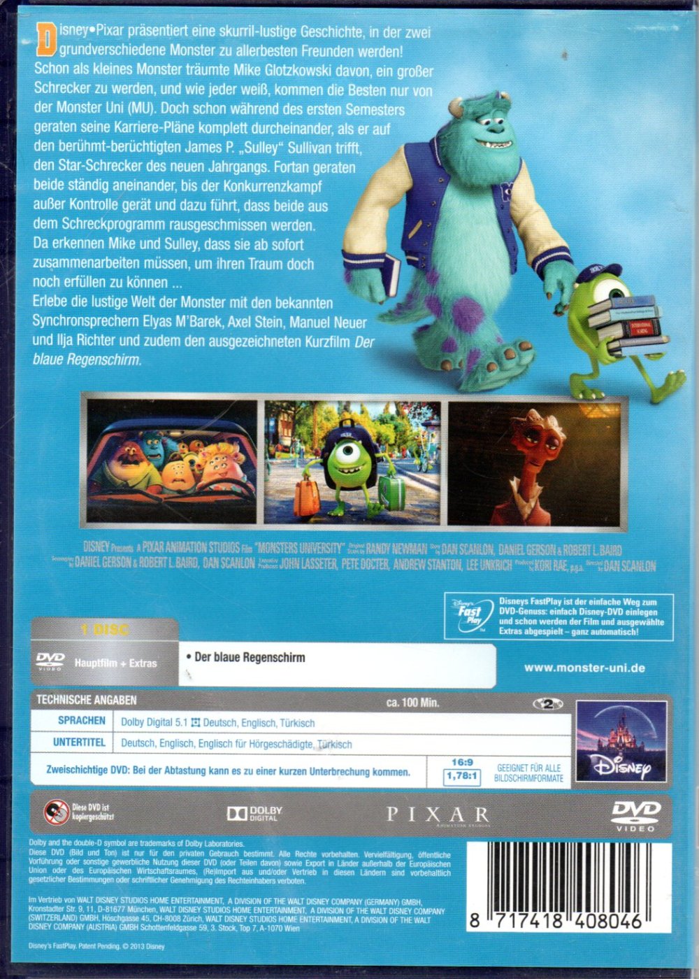 Die Monster Uni, DVD