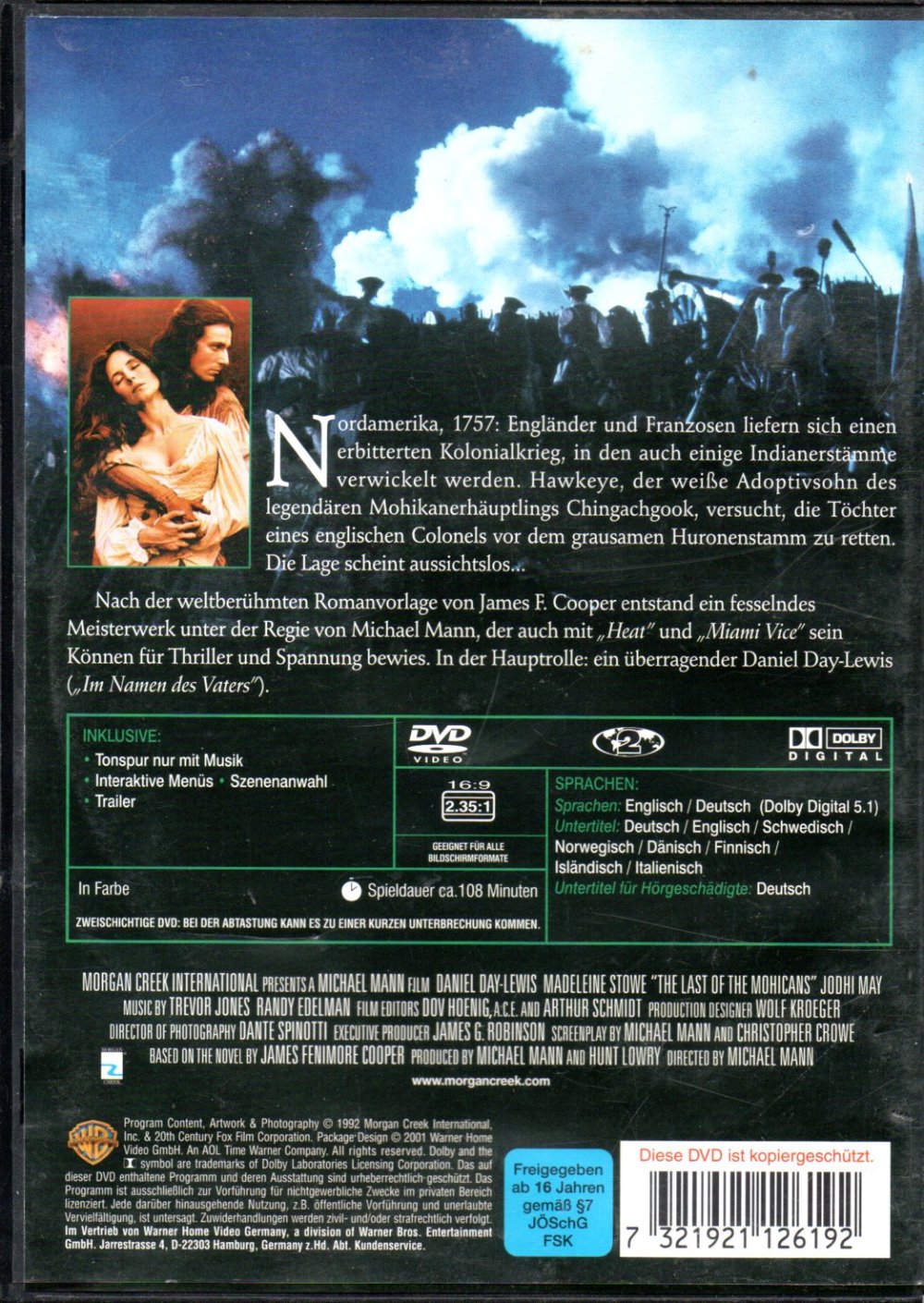 Der letzte Mohikaner, DVD