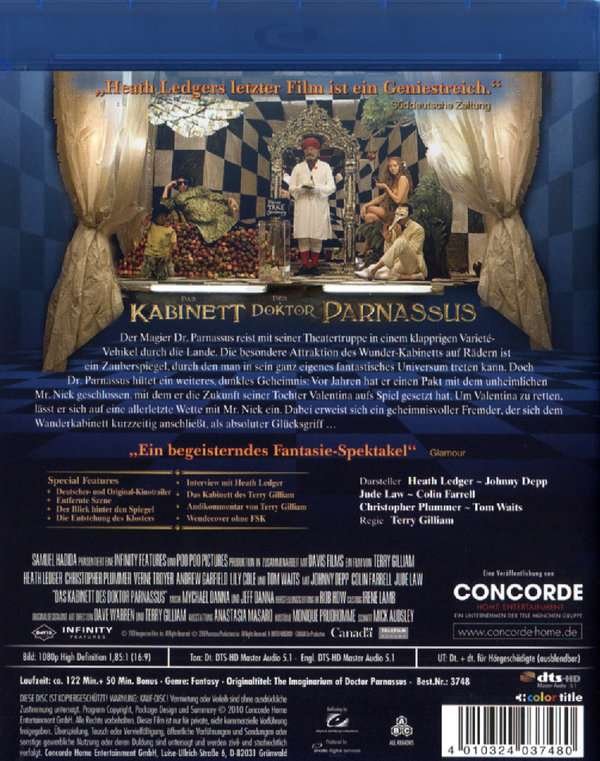 Bluray OVP NEU ! DAS KABINETT DES DOKTOR PARNASSUS
