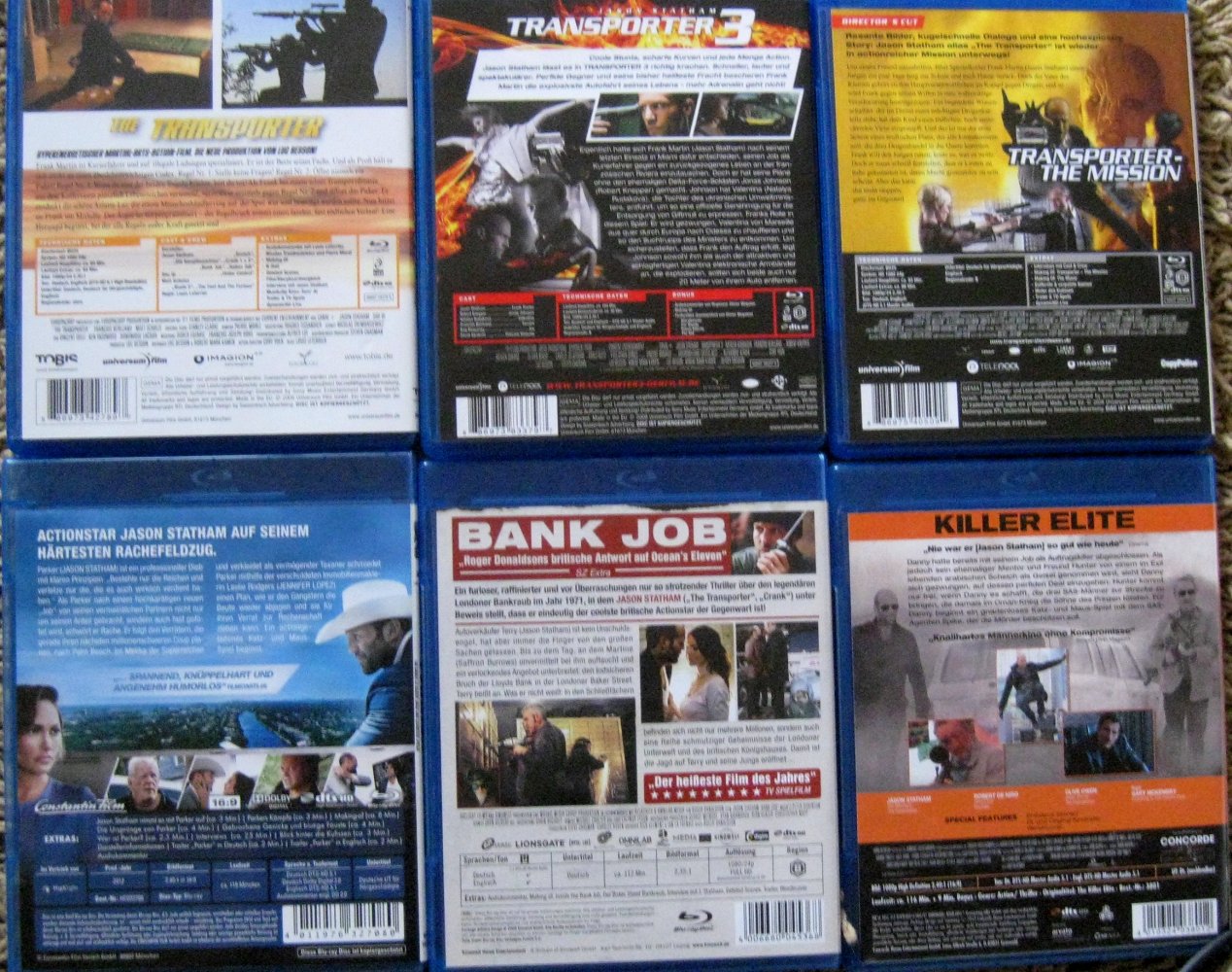 JASON STRATHAM Transporter,Killer Elite..... BLURAYS 6 Pack
