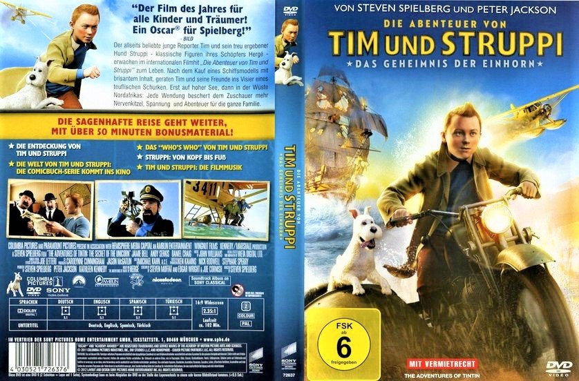 Tim und Struppi    Geheimnis der Einhorn  toller zeichtrickfilm von Steven Spielberg
