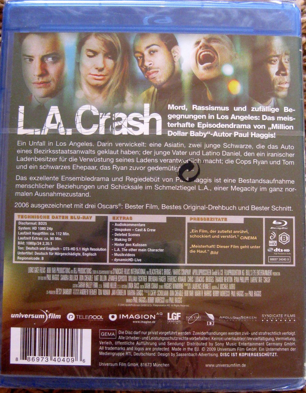 L.A.CRASH BLURAY OVP NEU   3 OSCARS !!!!