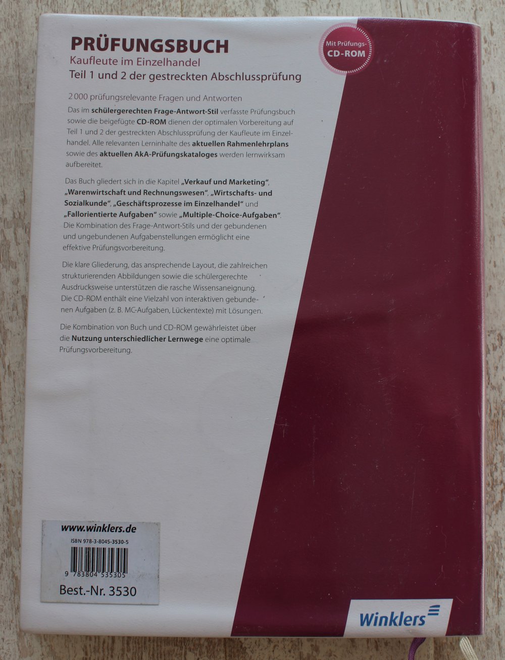 Prüfungsbuch Kaufleute im Einzelhandel Teil 1 und 2 inkl. CD