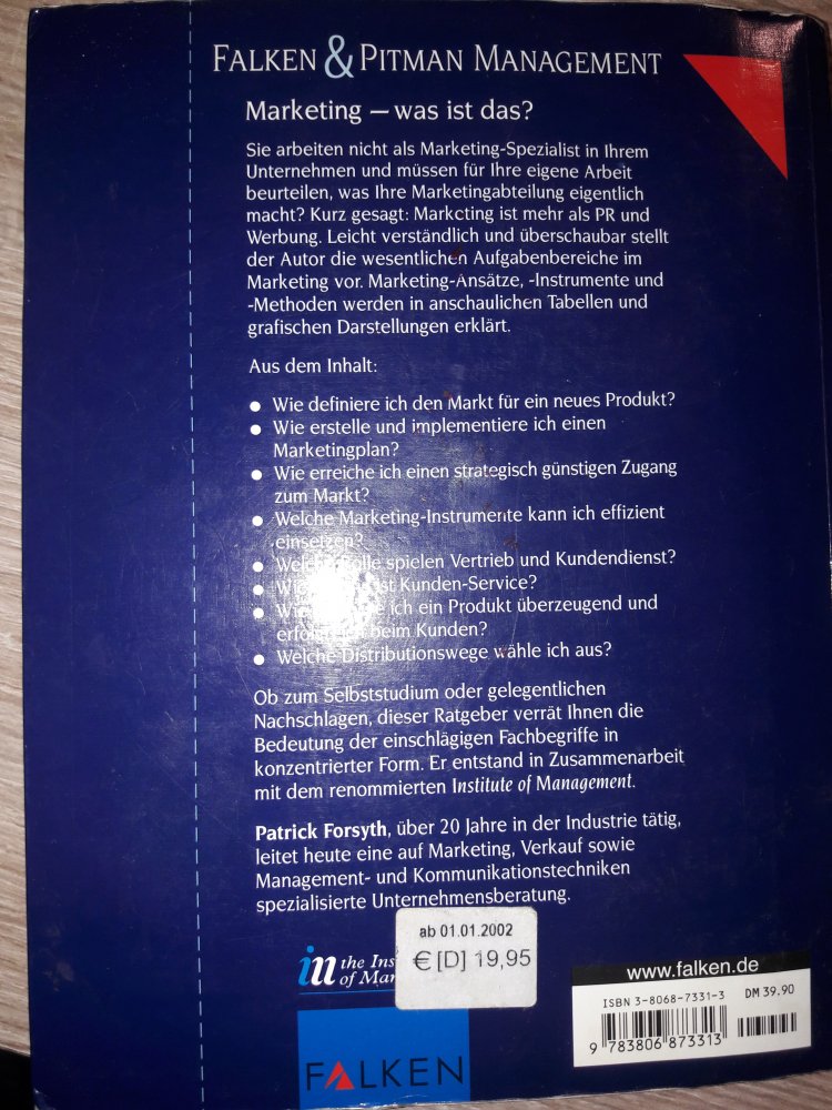 Marketing - eine Einführung von Patrick Forsyth