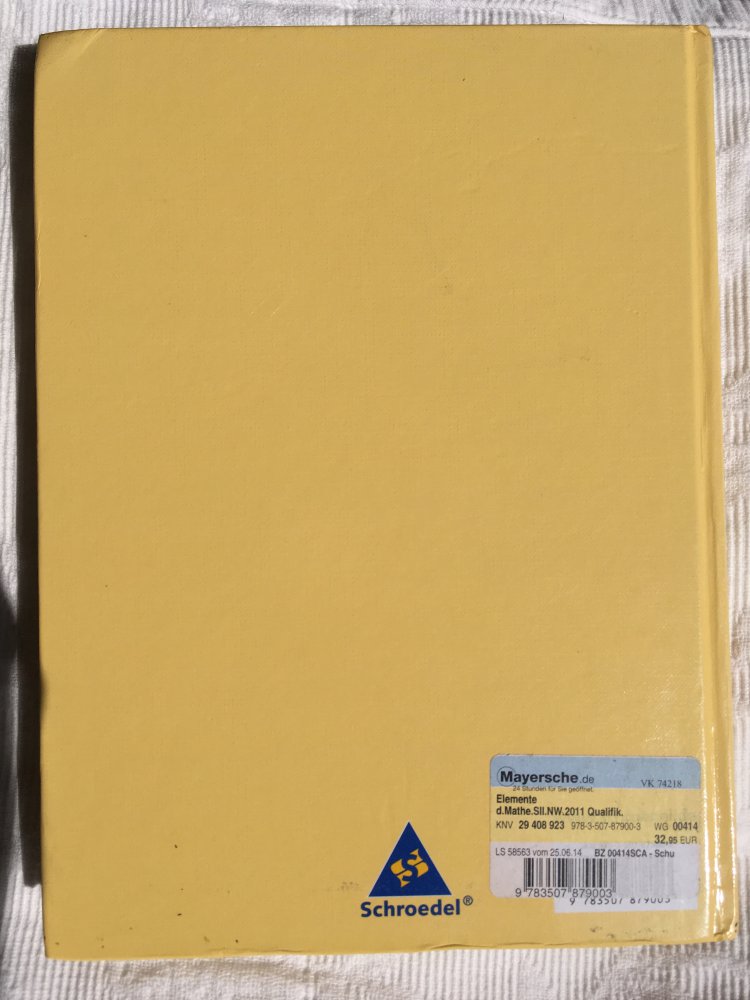 Elemente der Mathematik Buch für Schule Abitur GK LK Qualifikationsphase Schroedel ISBN 978-3-507-87900-3