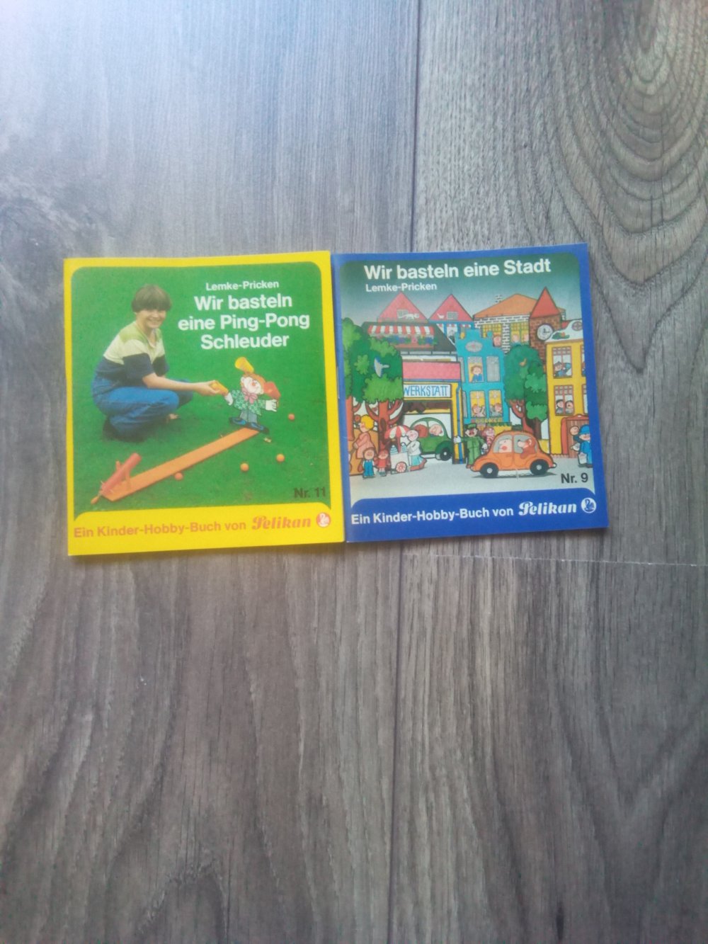 2x Pixibuch Pixi Pelikan Wir basteln eine Stadt Pingpong-Schleuder