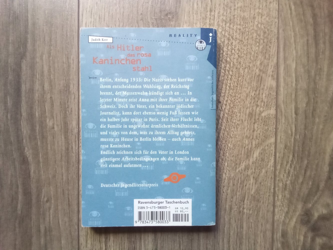 Als Hitler das rosa Kaninchen stahl Buch Ravensburger Judith Kerr