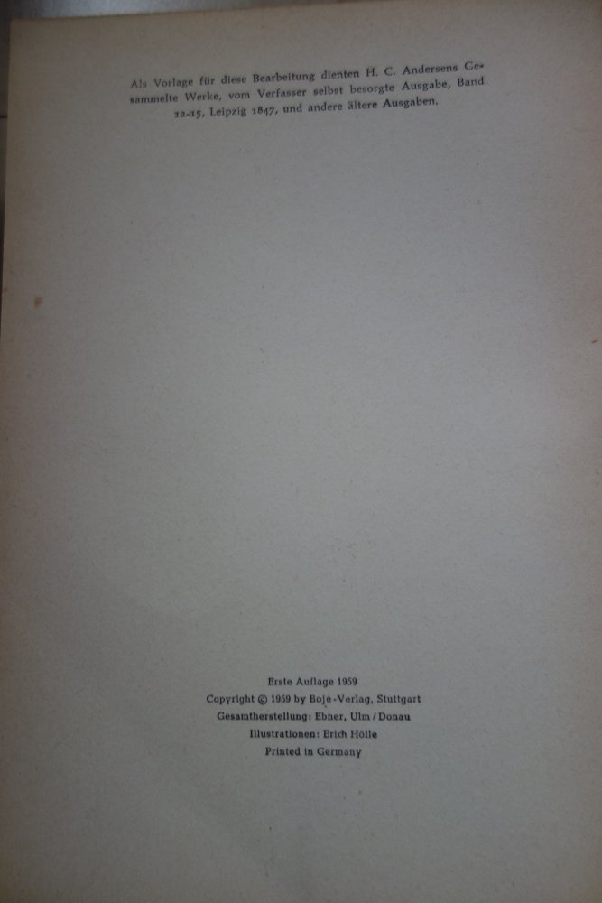 Andersens Märchen Boje Verlag 1959
