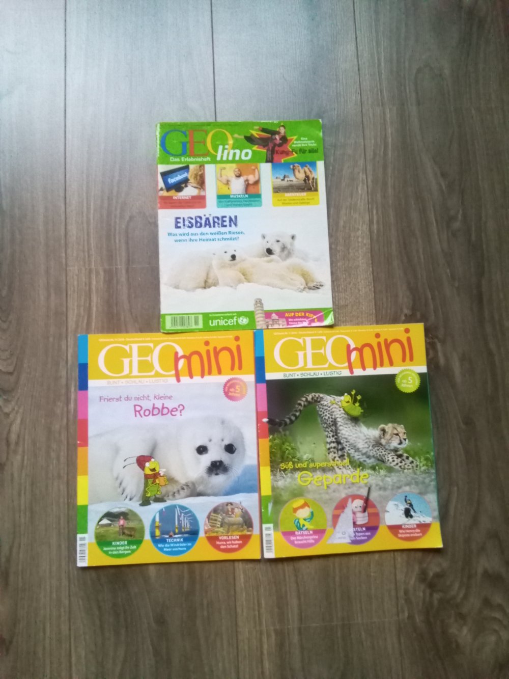 3x Geolino Geomini Zeitschrift Heft ab 5 Tiere 