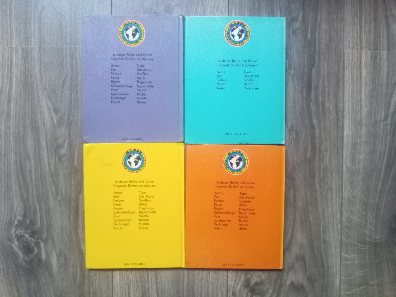 4x Happy rund um die Welt Uhren Hunde Städte Flugzeuge Sachbuch