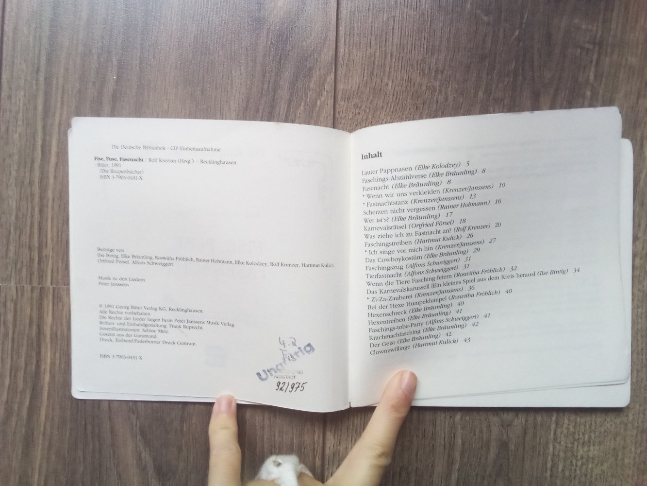 die Raupenbücher Fise, Füße, Fasenacht Rolf Krenzer