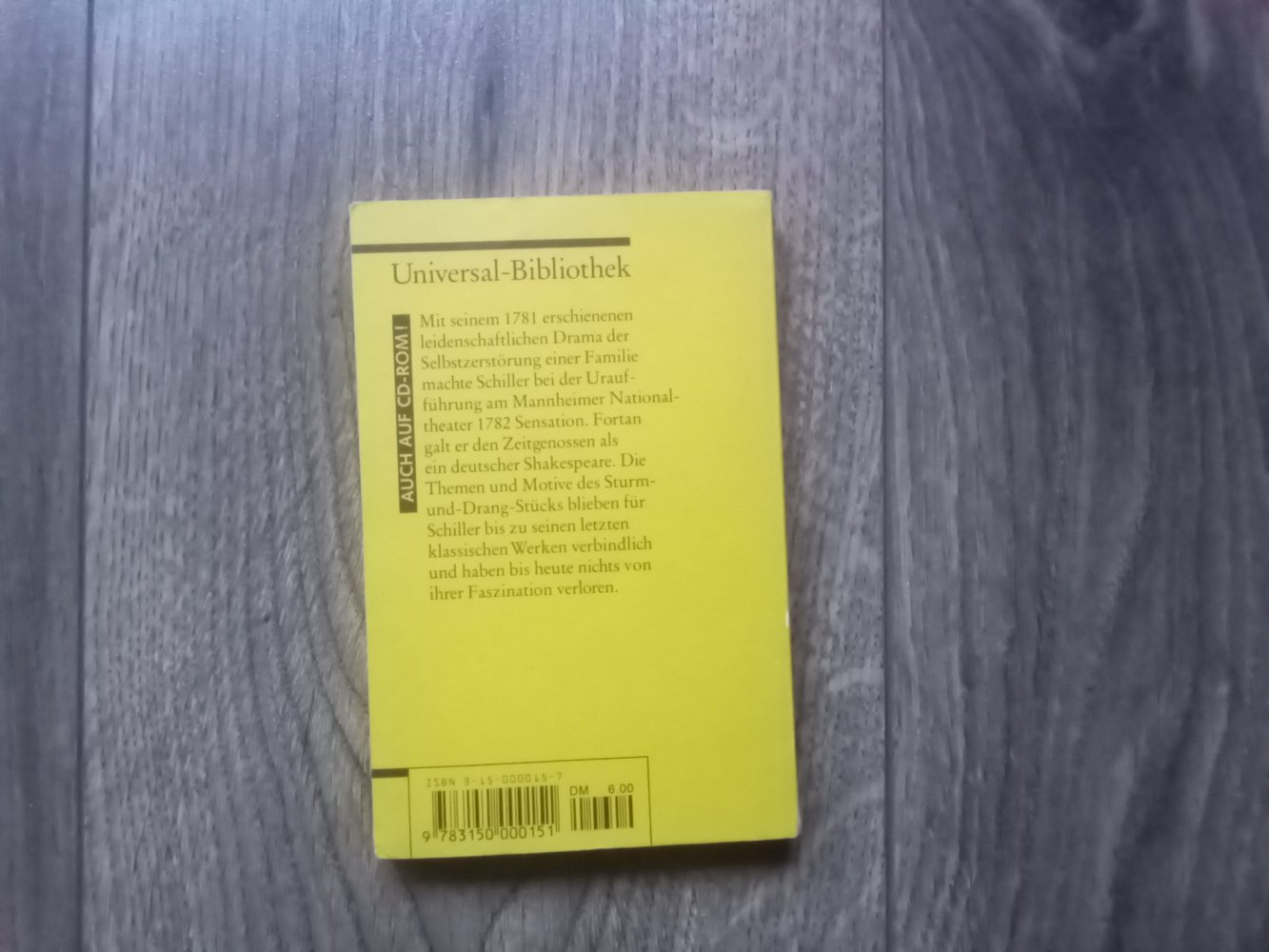 Reclam Heft die Räuber Friedrich Schiller Lektüre Buch