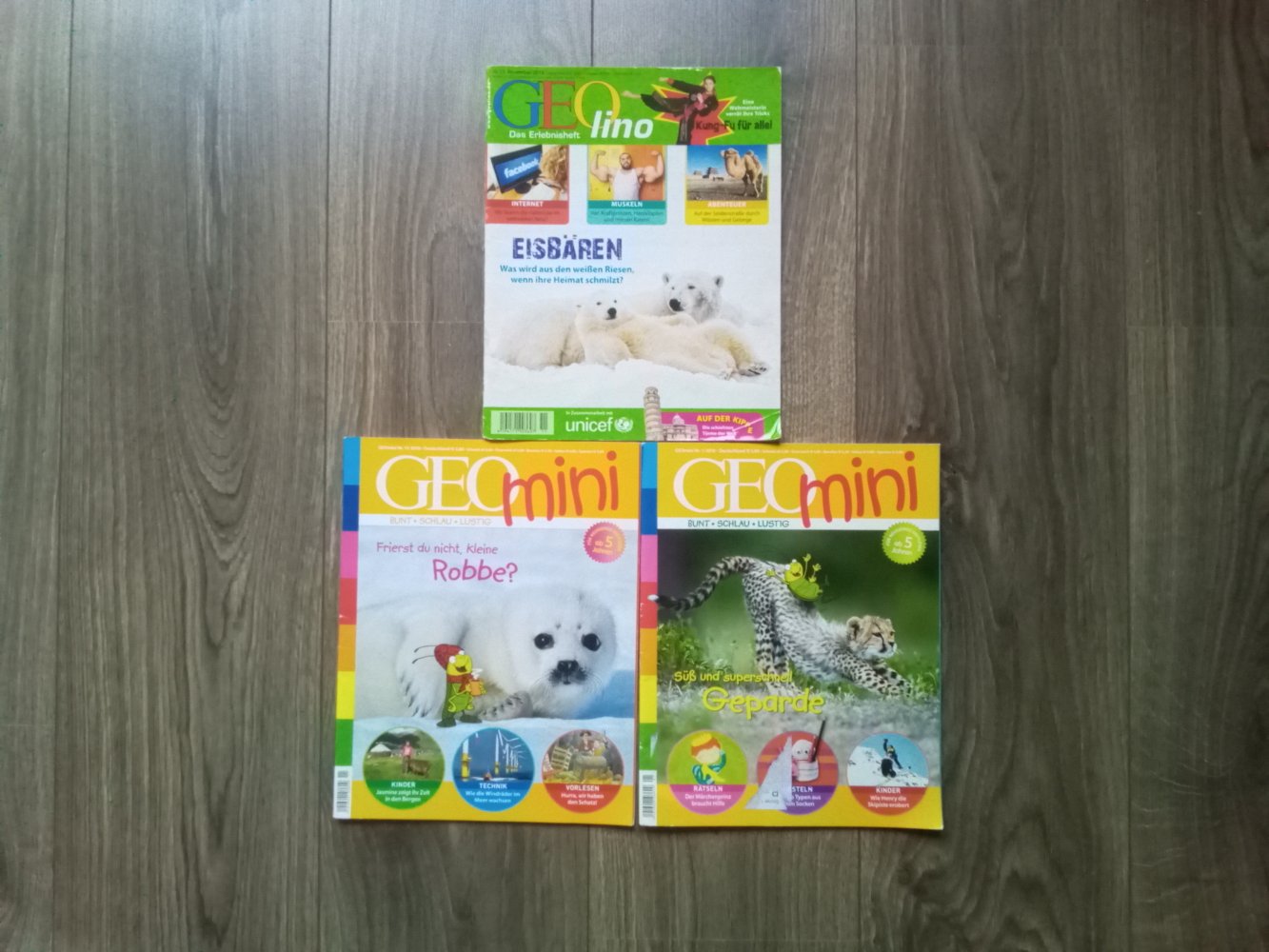 3x Geolino Geomini Zeitschrift Heft ab 5 Tiere 