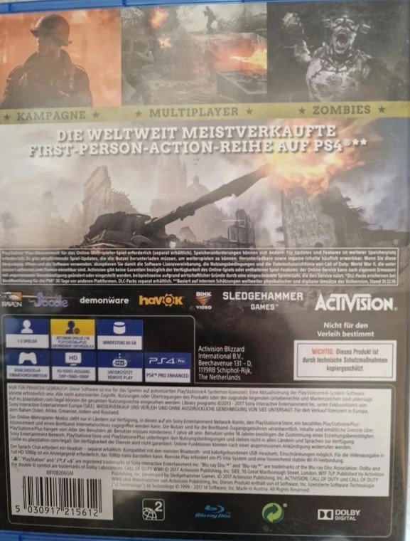 Call of duty WW2, ps4 Call of duty WWII