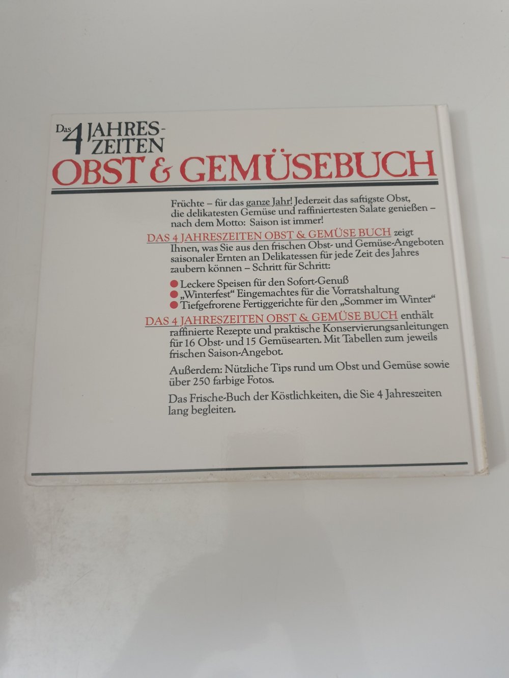 Das 4 Jahreszeiten Obst und Gemüsebuch