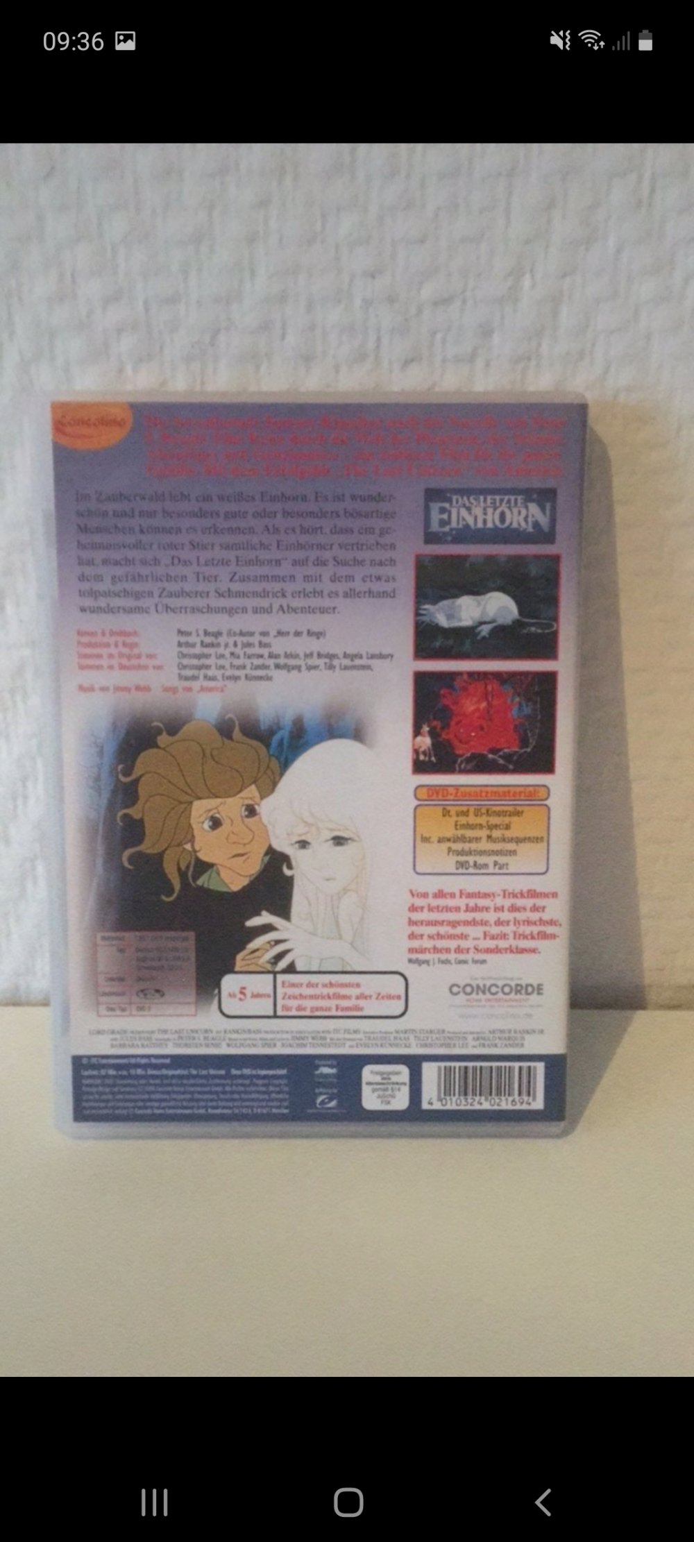 DVD,  Das letzte Einhorn 