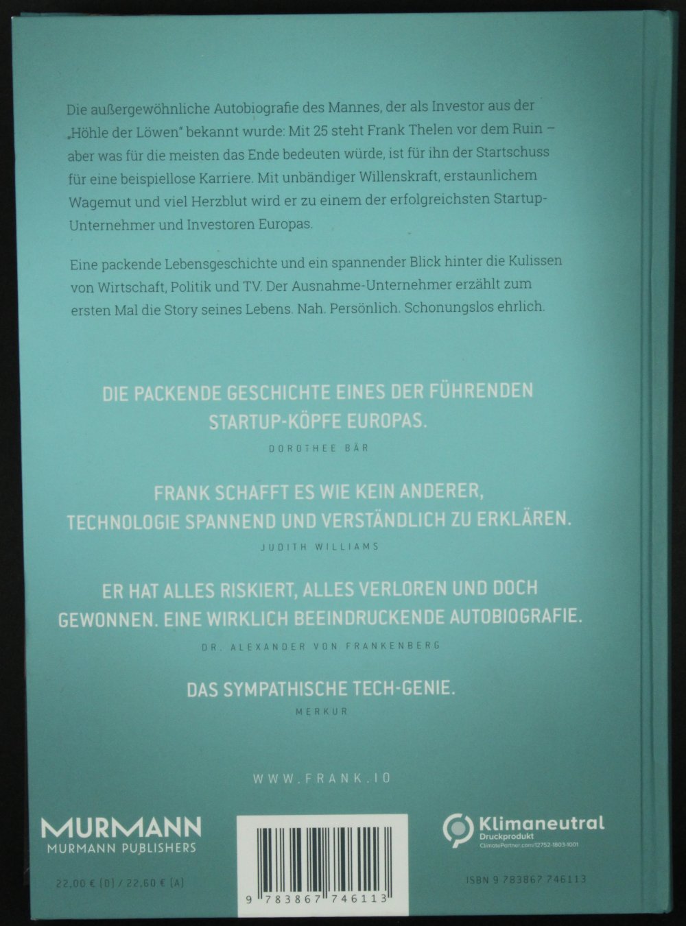 AutoBiografie Frank Thelen Startup-DNA Buch Höhle der Löwen Biografie Finanzen 