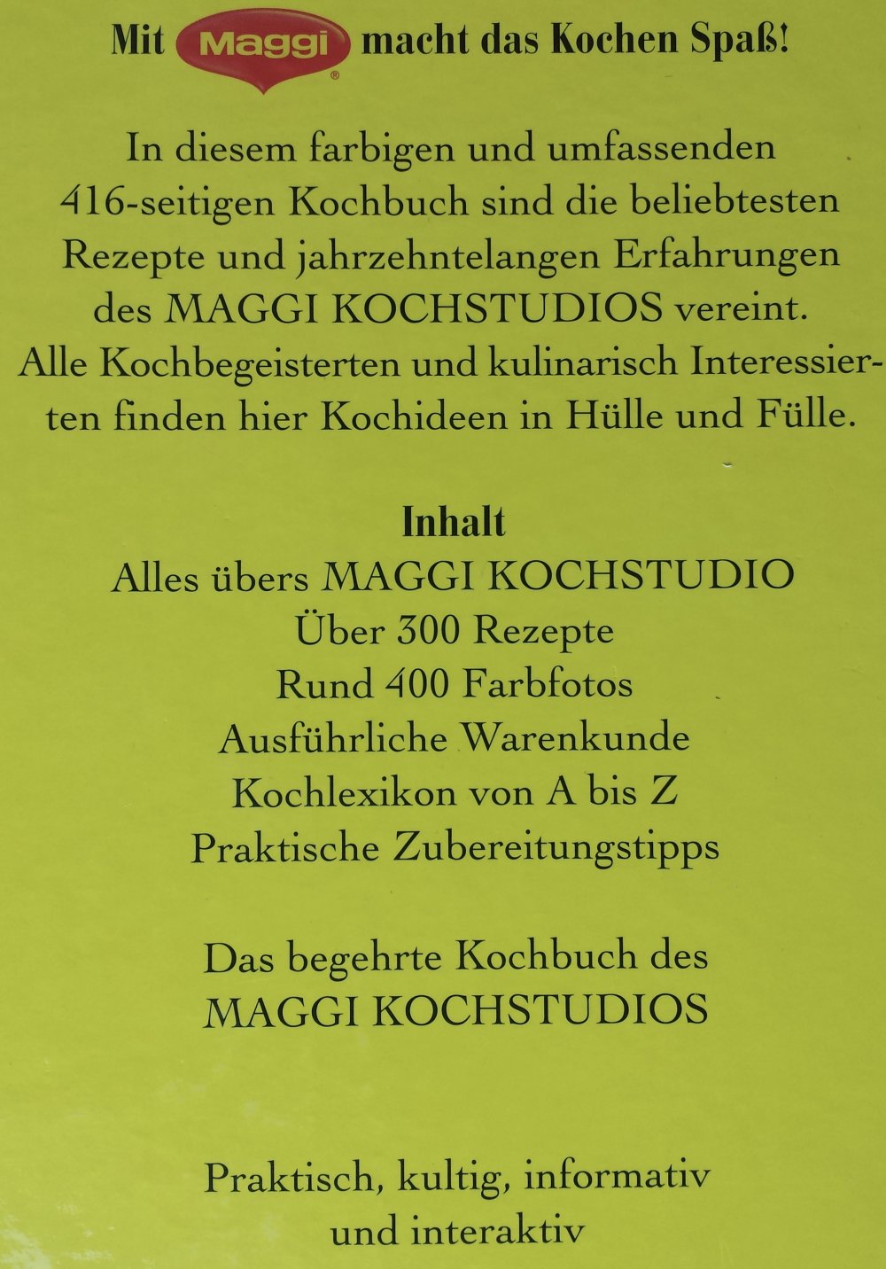 Kochbuch Maggi Kochstudio viele Bilder Rezeptbuch Dessert Reis Buch Kochen Rezepte