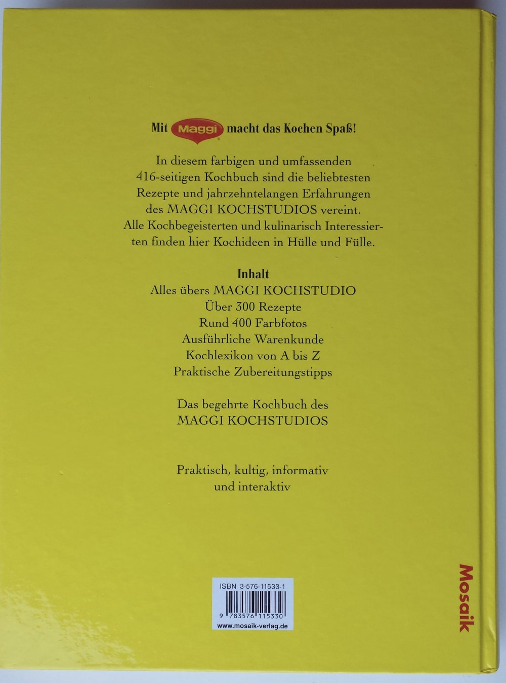 Kochbuch Maggi Kochstudio viele Bilder Rezeptbuch Dessert Reis Buch Kochen Rezepte