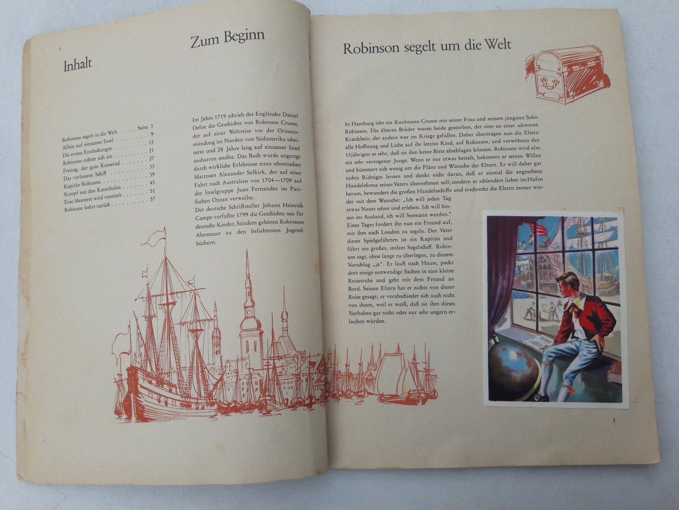 Robinson Crusoe Komplettes Sammelbilder-Album von 3 Glocken1963