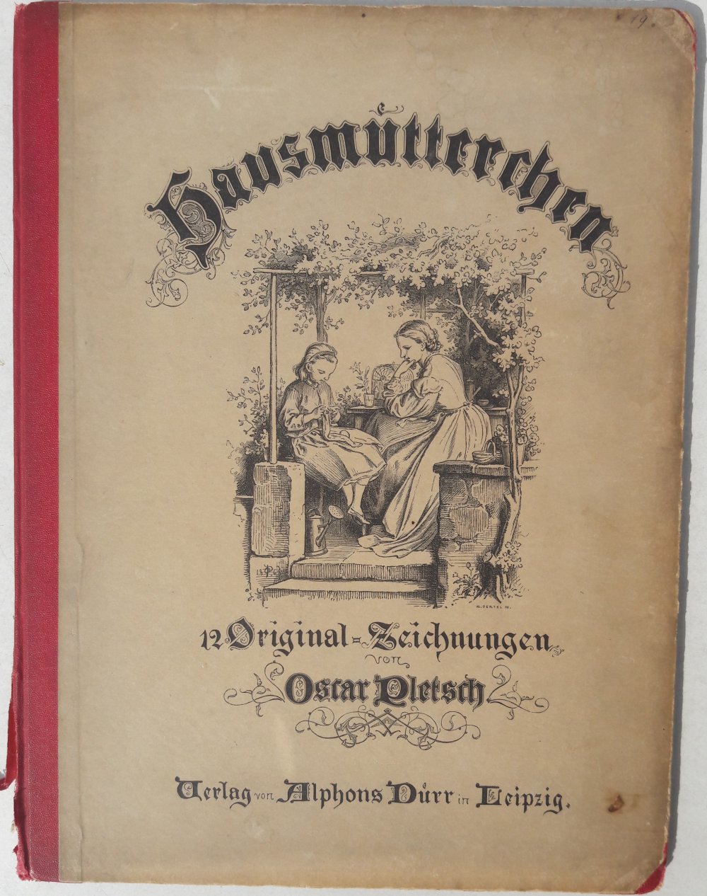 Bilderbuch Hausmütterchen O. Pletsch, 1869, 12 Bilder m Gedicht