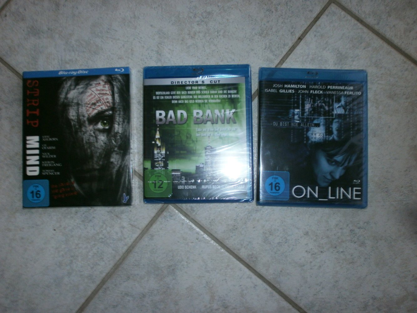 3 DVD Blue-ray Disc - Bad Bank, Strip Mind, ON_LINE OVP