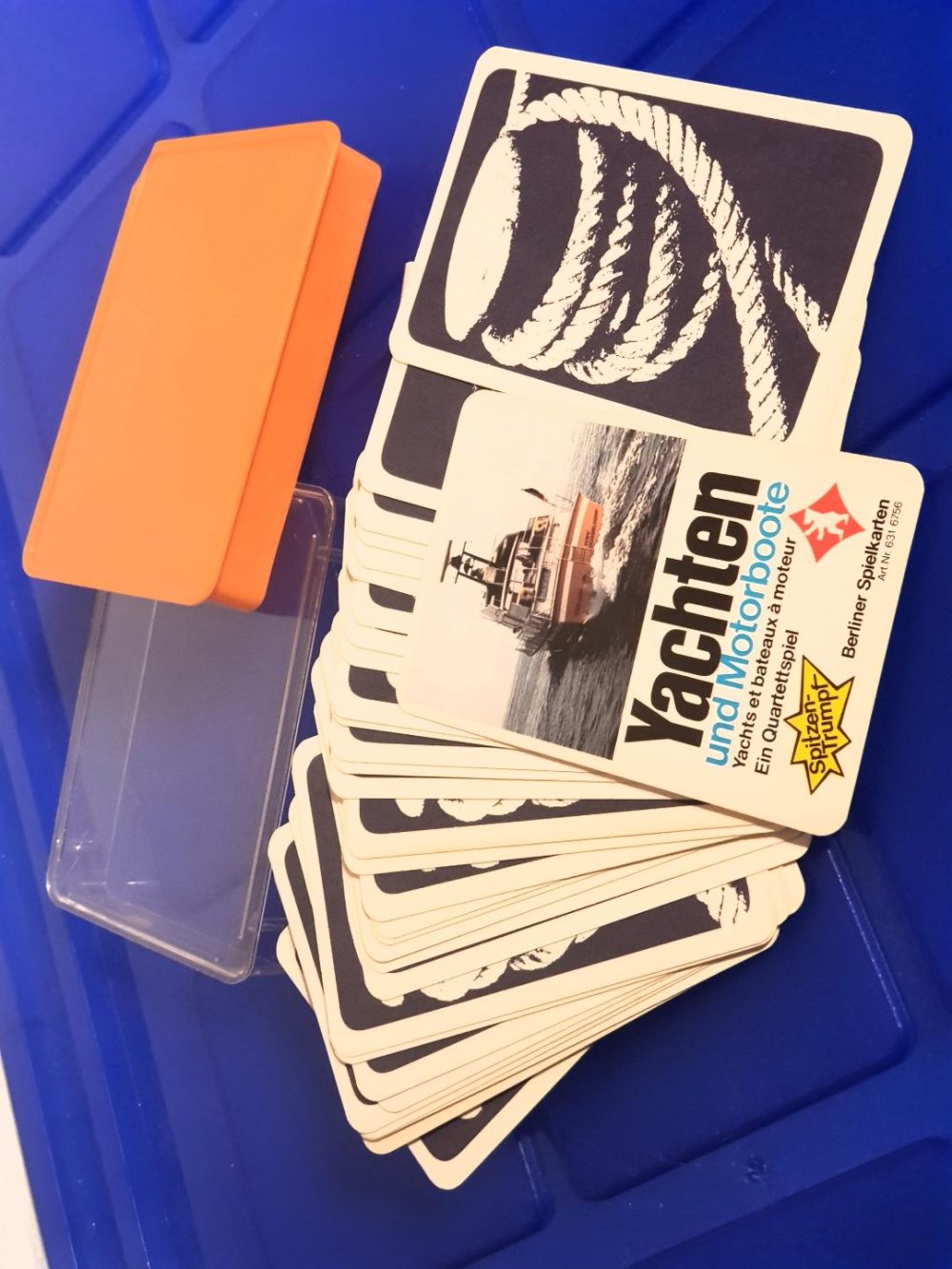Altes Quartettspiel Berliner Spielkarten Yachten und Motorboote. 80er Jahre!