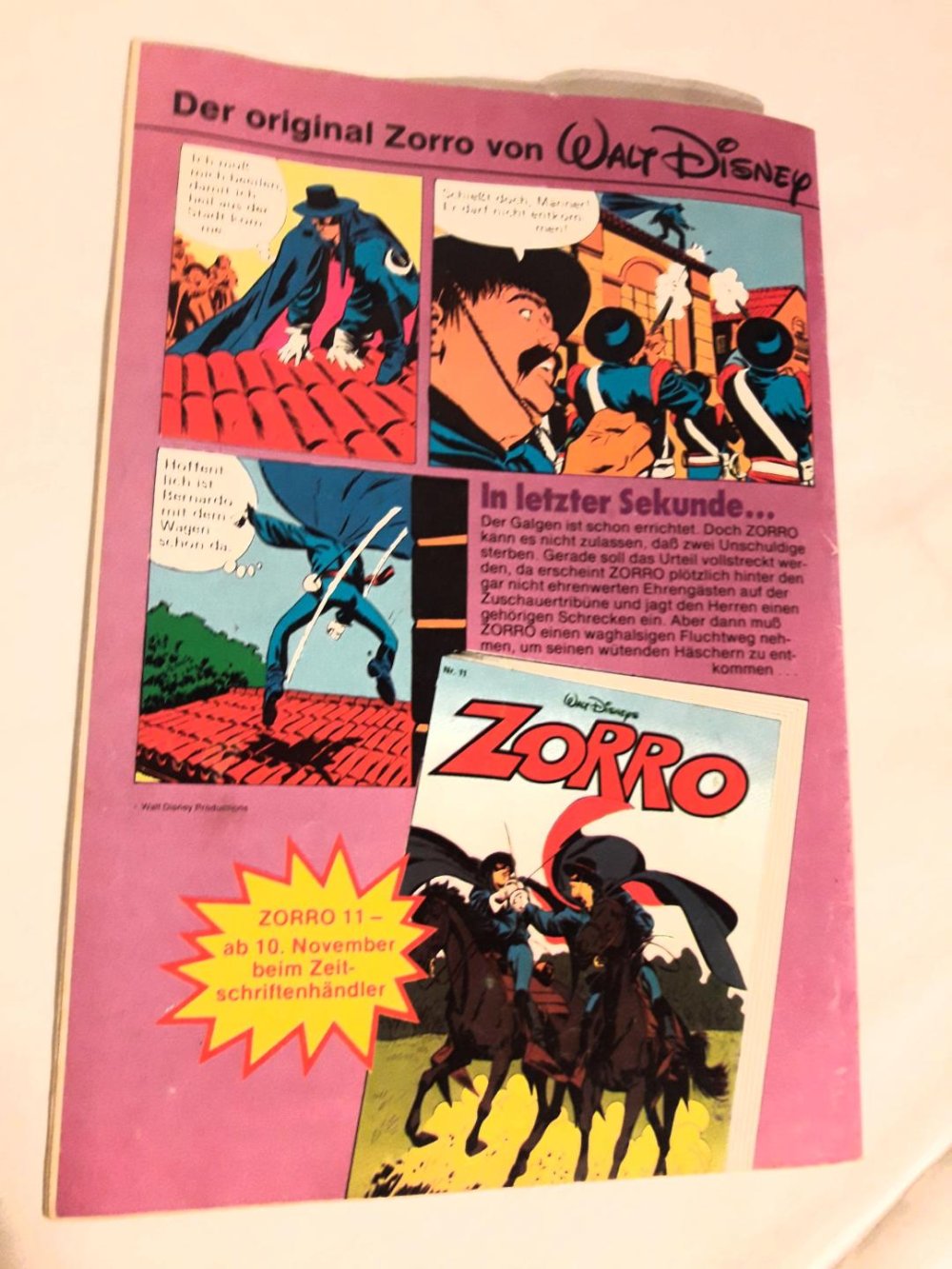 Walt Disney Comics ZORRO Heft --> Nr.110