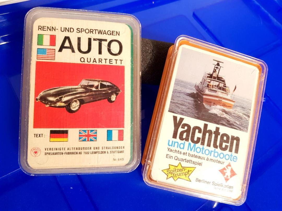 Altes Quartettspiel Berliner Spielkarten Yachten und Motorboote. 80er Jahre!