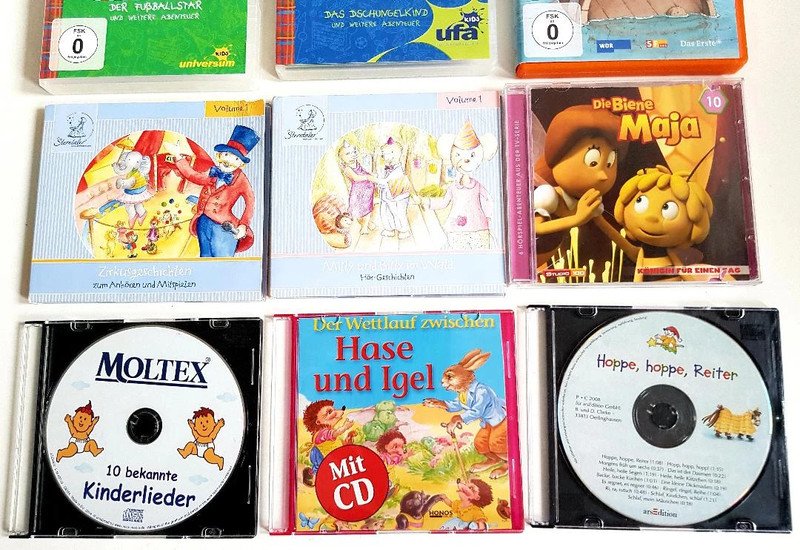 Kinder DVDs 13 Stück und 6 CDs gemischt Felix usw. TOP