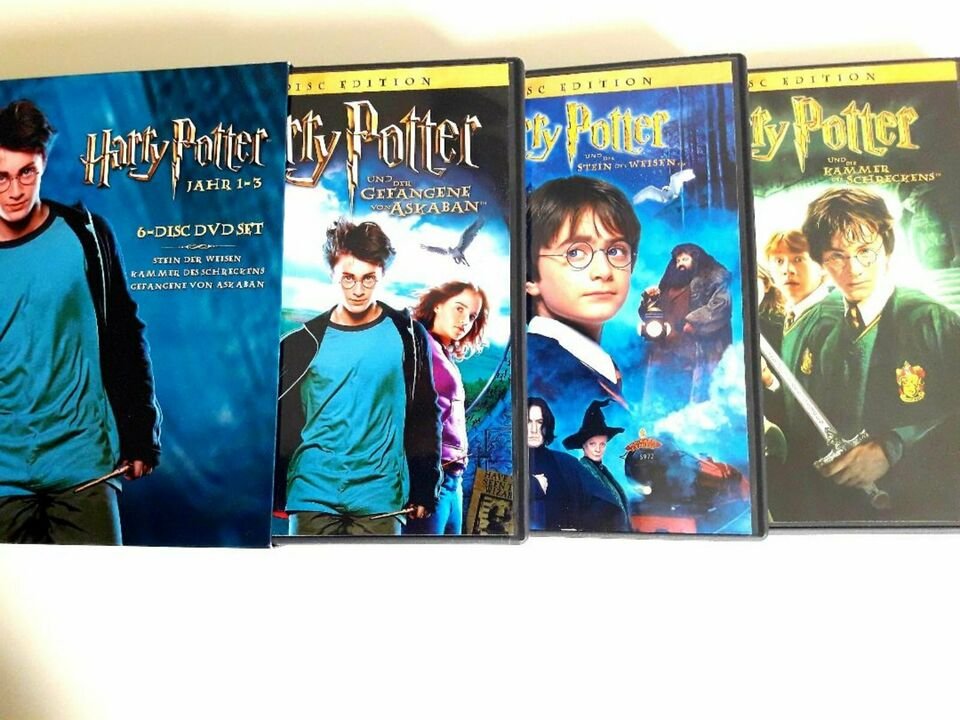 Harry Potter Jahr 1-3 Stein der Weisen, Kammer des Schreckens usw. 6DVDs