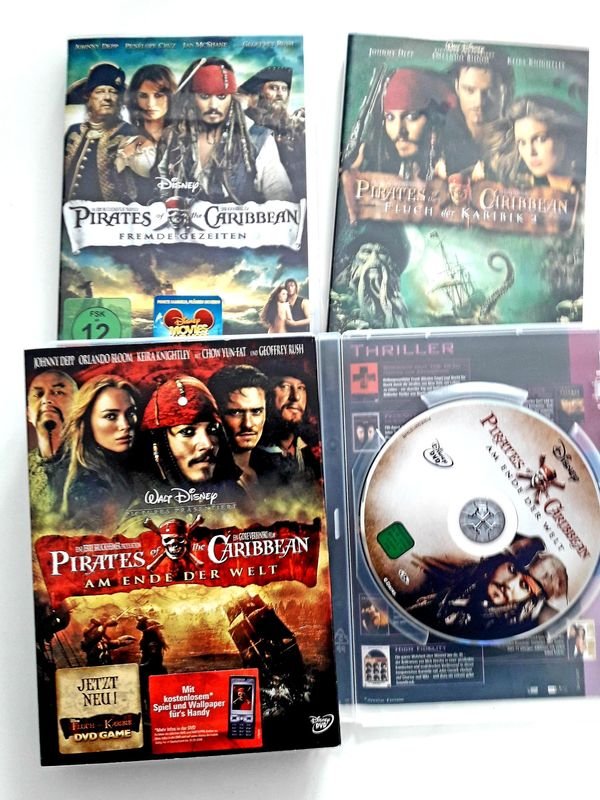 DVD Pirates of the Caribbean - Fremde Gezeiten , Fluch der Karibik 2, Am Ende der Welt ab 12 Jahren