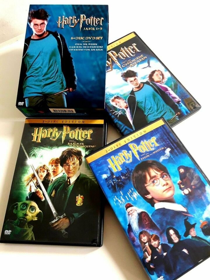 Harry Potter Jahr 1-3 Stein der Weisen, Kammer des Schreckens usw. 6DVDs