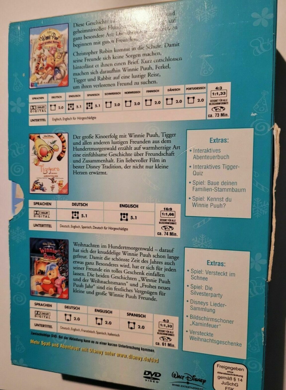 Winnie Puuh und seine Freunde -Honigsüße Weihnachtsbox ,DVDs sehr guter Zustand