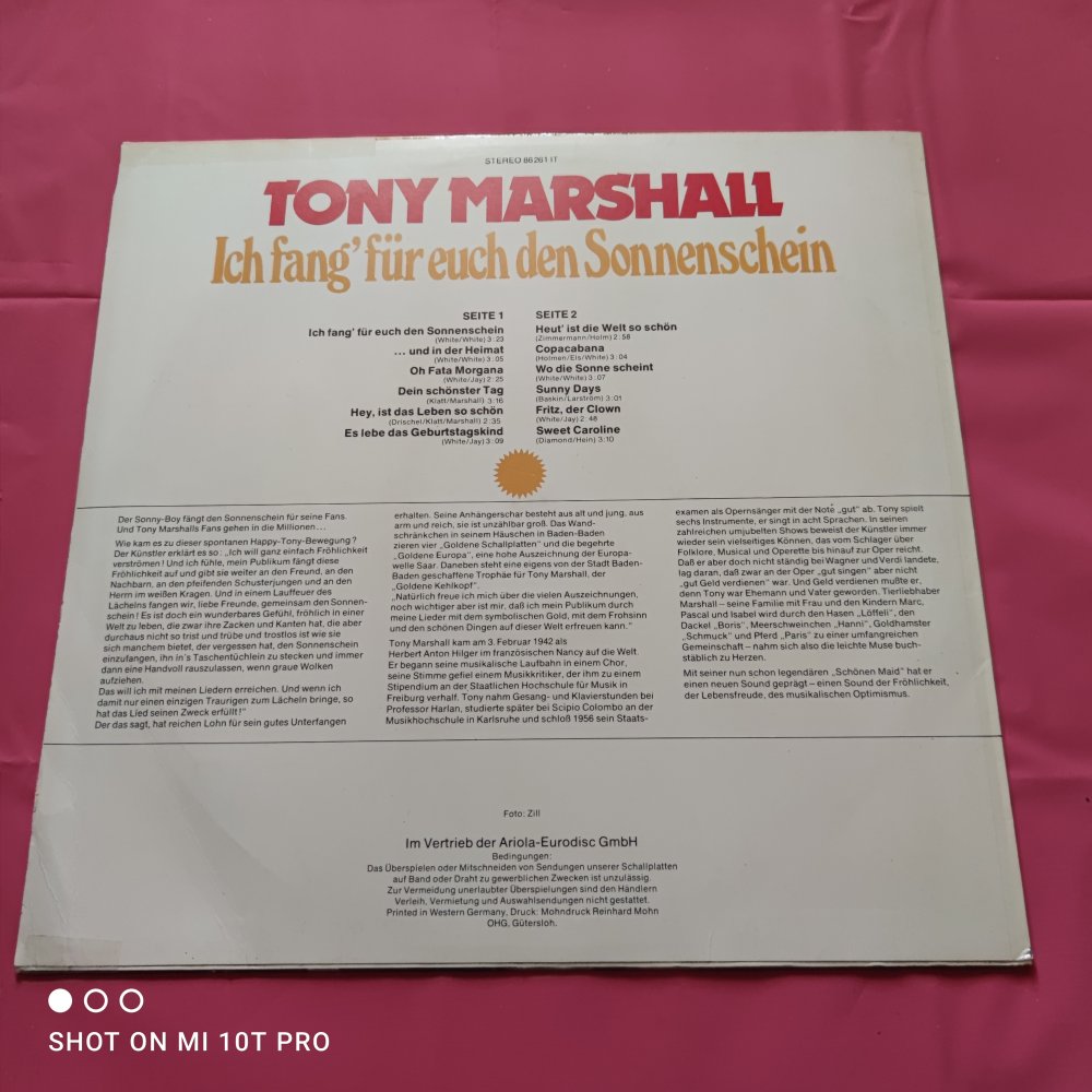Tony Marshall - Ich fang für euch den Sonnenschein