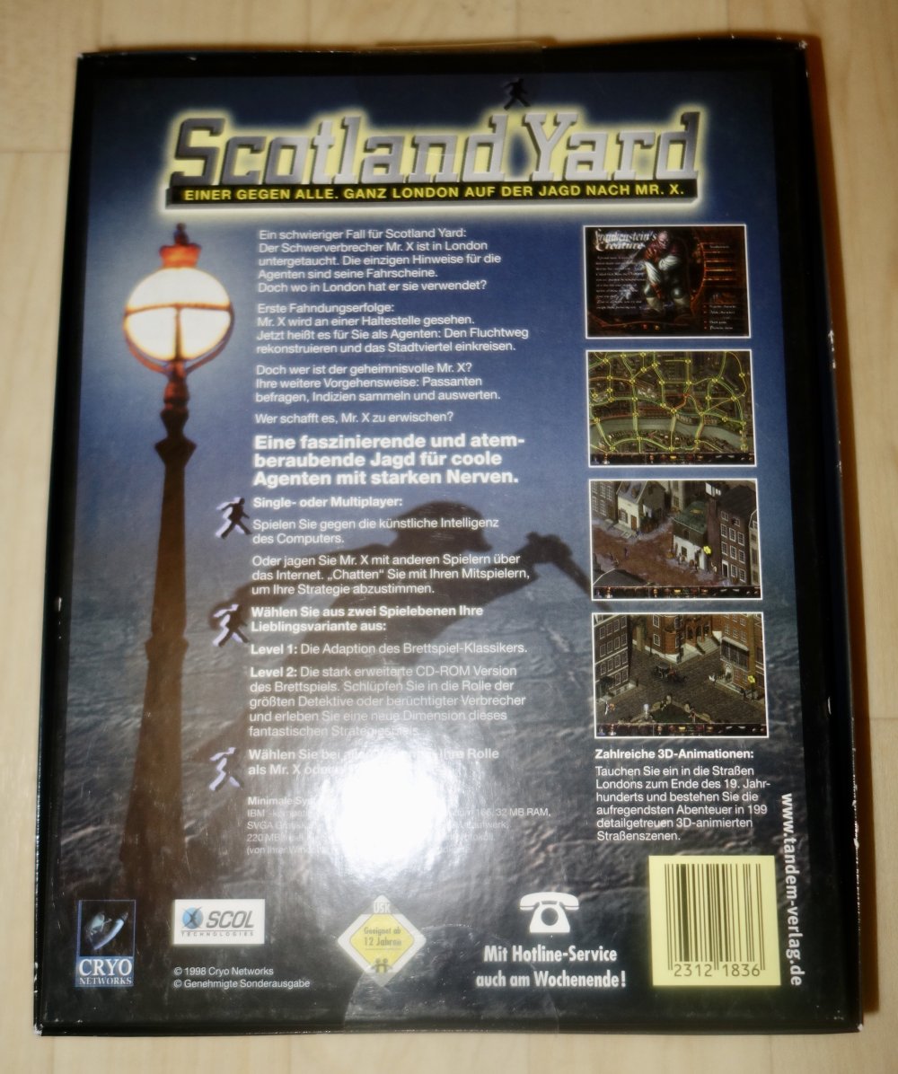 Scotland Yard Einer gegen Alle.Ganz London auf der Jagd nach Mr.X (PC - Eurobox)