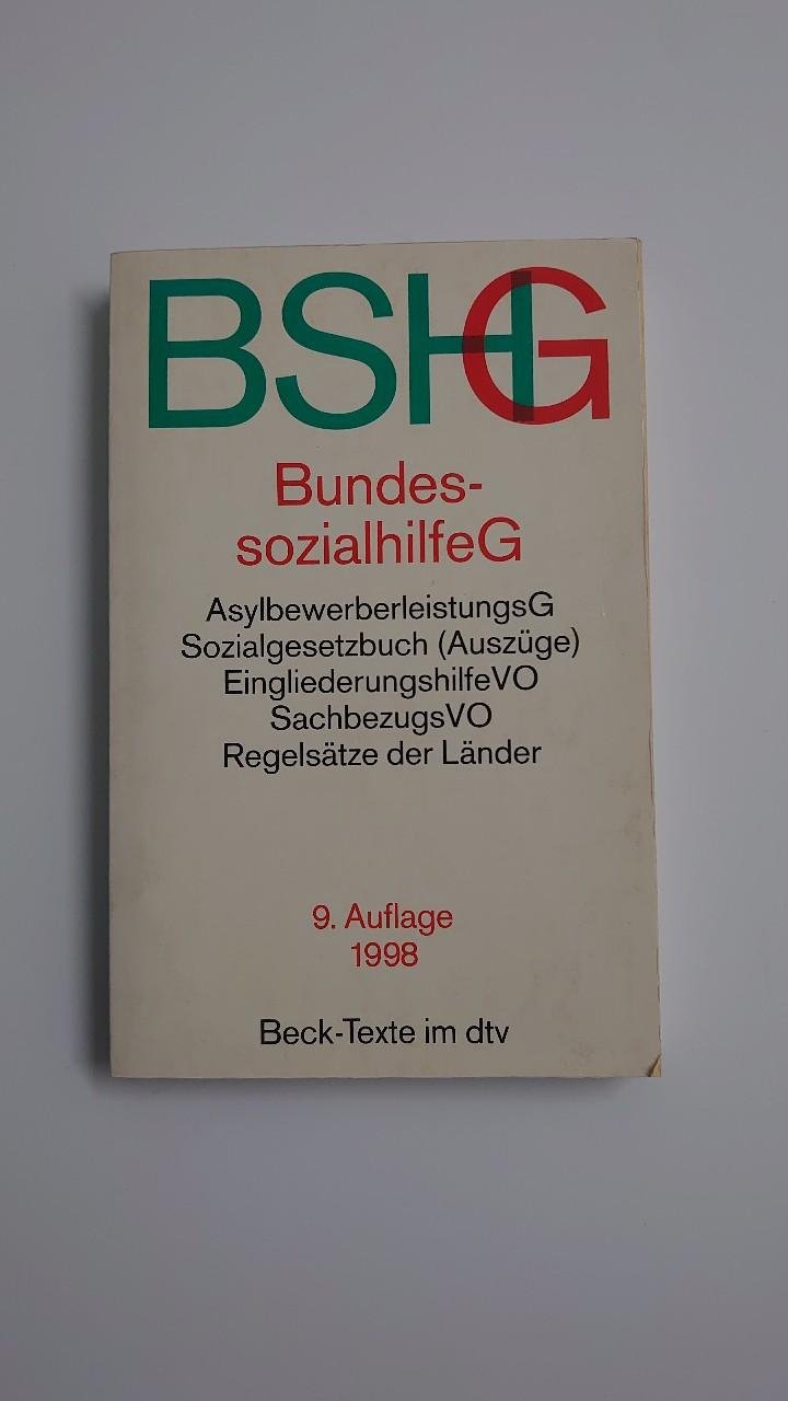 Buch BSHG Bundessozialhilfe G 9. Auflage 1998