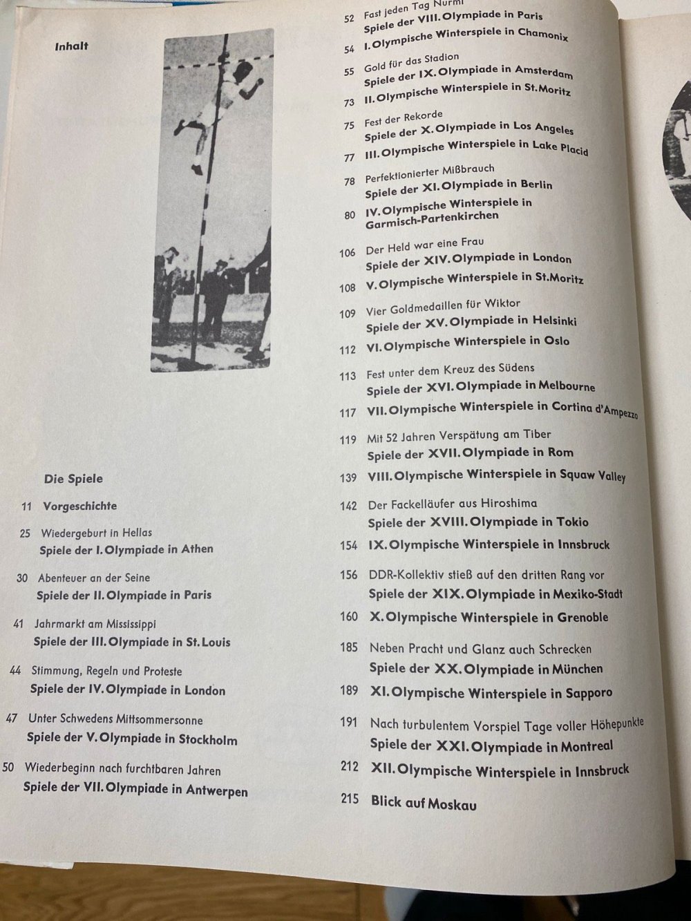 Buch von 1978 über die Olympischen Spiele, Probleme und Tendenzen, Namen, Zahlen und Dokumentationen