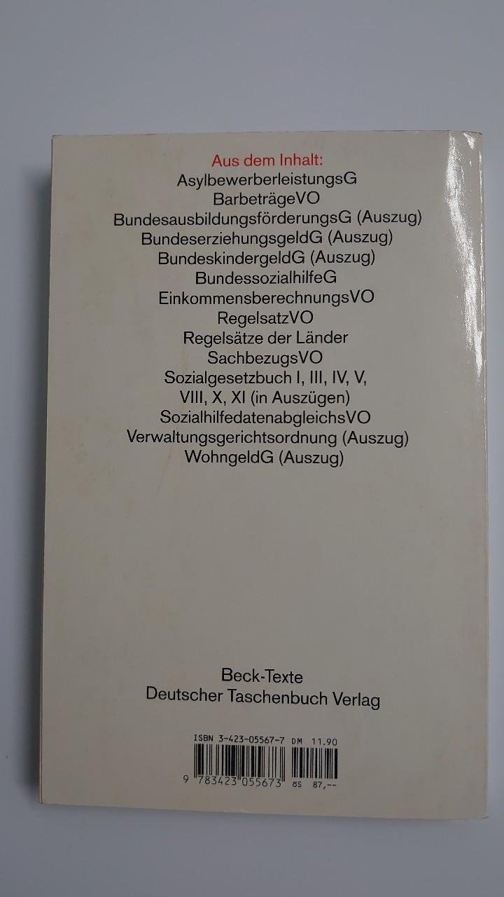 Buch BSHG Bundessozialhilfe G 9. Auflage 1998