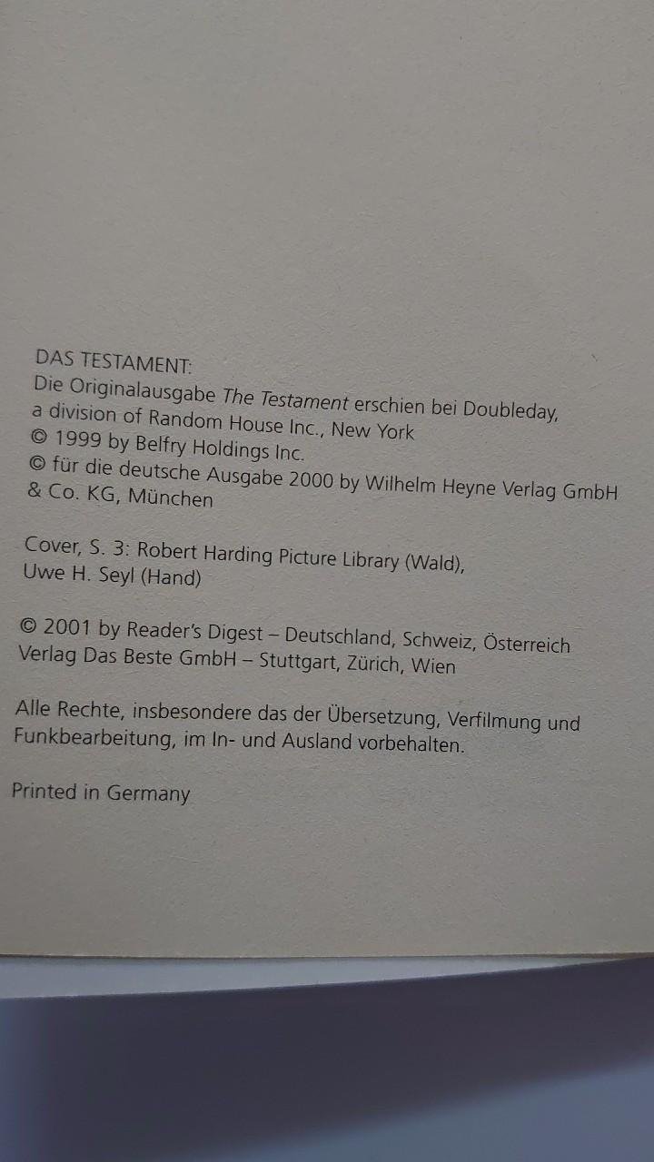 Buch Das Testament John Grisham