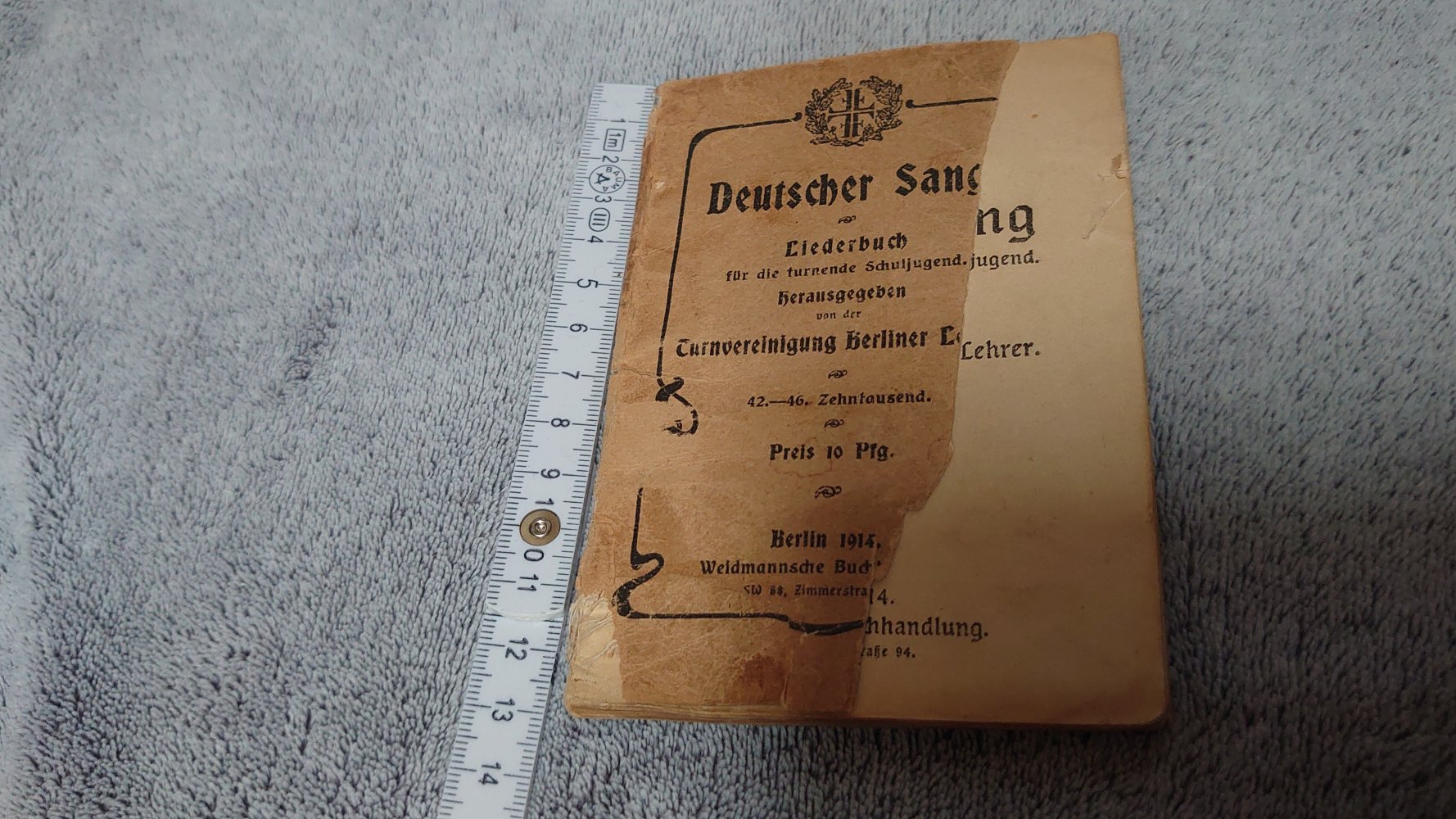 Buch Turnvereinigung Berliner Lehrer Deutscher Sang Liederbuch für die turnende Schuljugend Weidmannsche Buchhandlung 1914