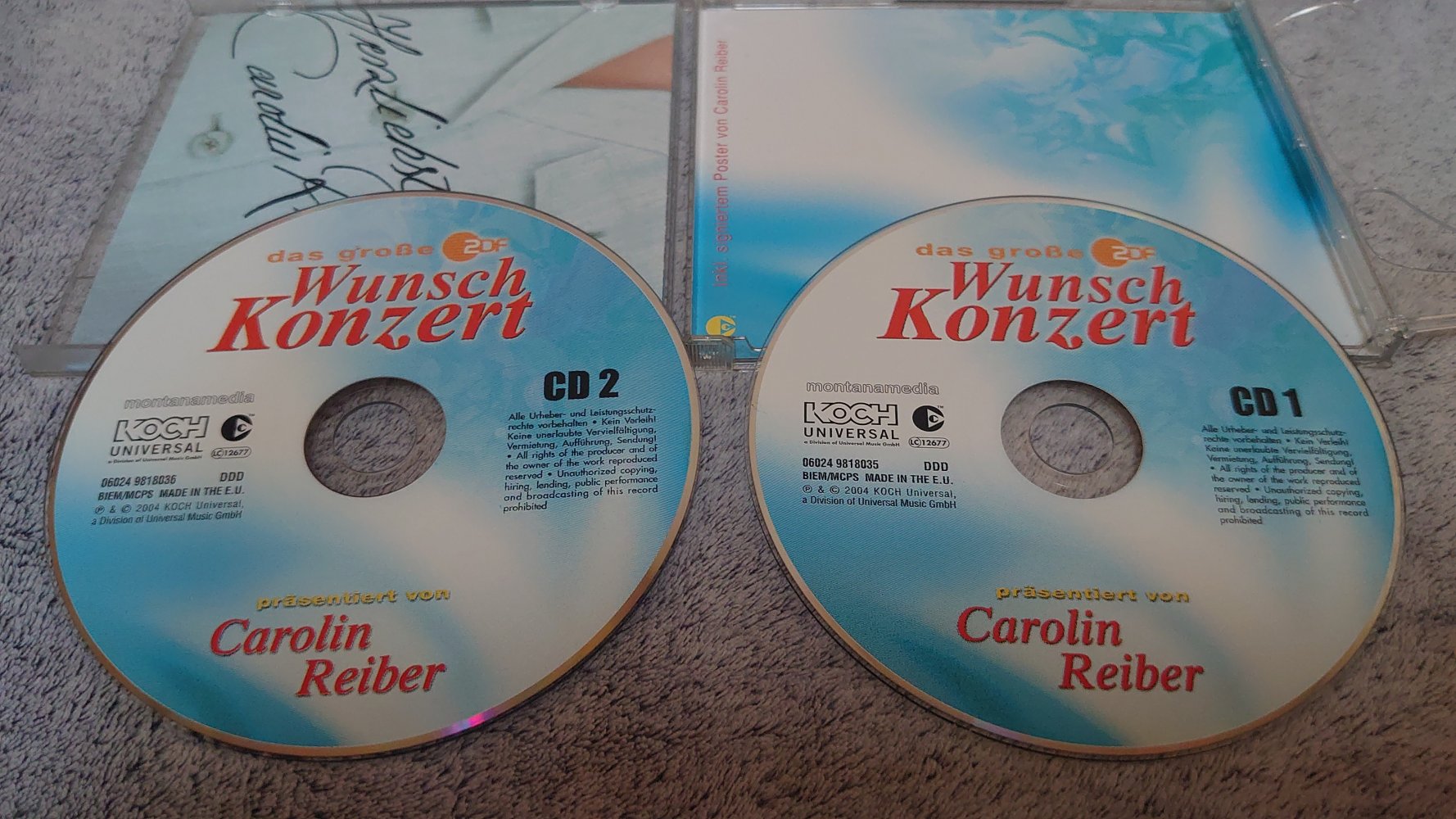 CD Carolin Reiber Das große ZDF Wunschkonzert  Wünsche dir vom Herzen kommen  2 CDs mit Poster von Caroline Reiber  Koch Universal Music 2004