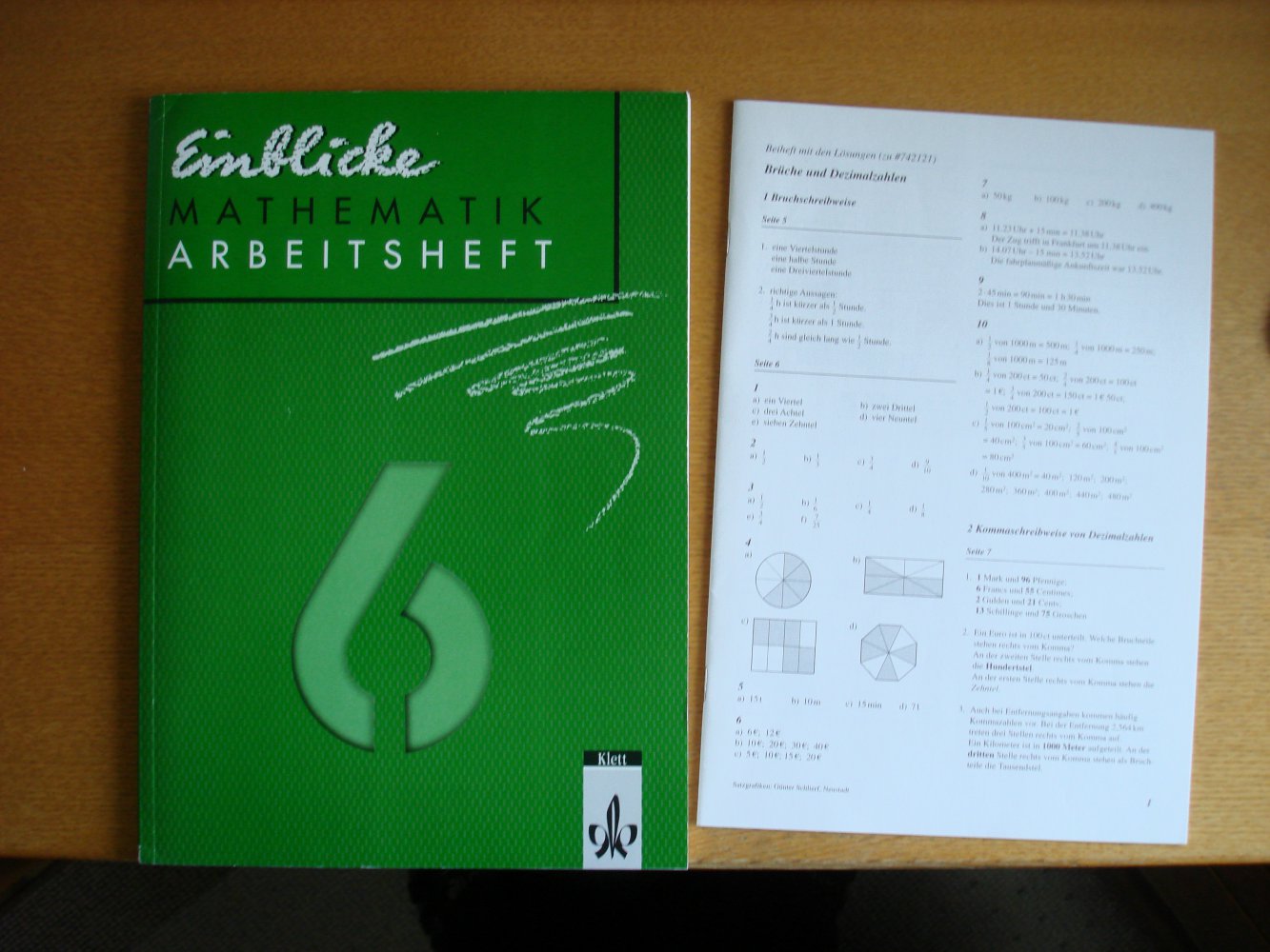 Einblicke Mathematik Arbeitsheft mit Lösungen Klasse 6