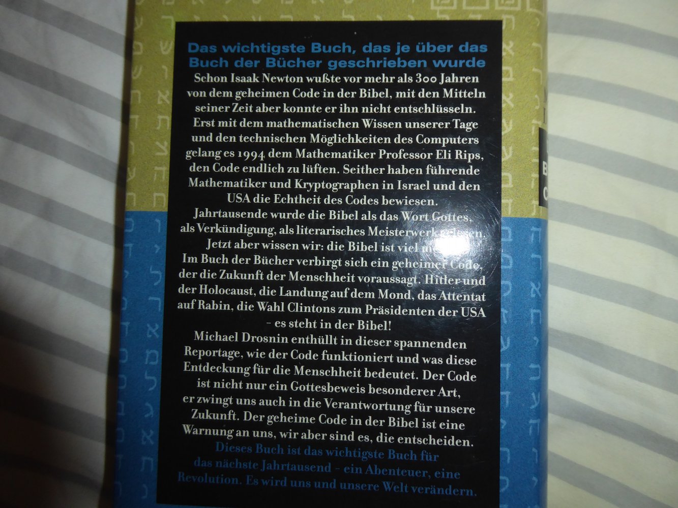 2x Buch DEr Bibelcode Coundown Michel Drosnin Mathematiker Prof. Eli Rips Zukunft Vorhersagen