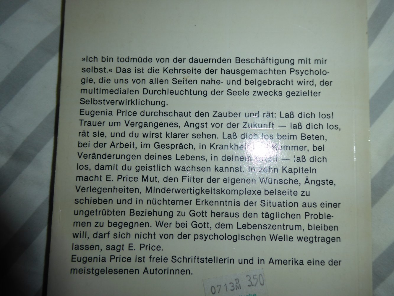 Buch Las dich los Glaube christlich Seelsorge Trauer Angst Kummer Selbstzentriertheit E. Price
