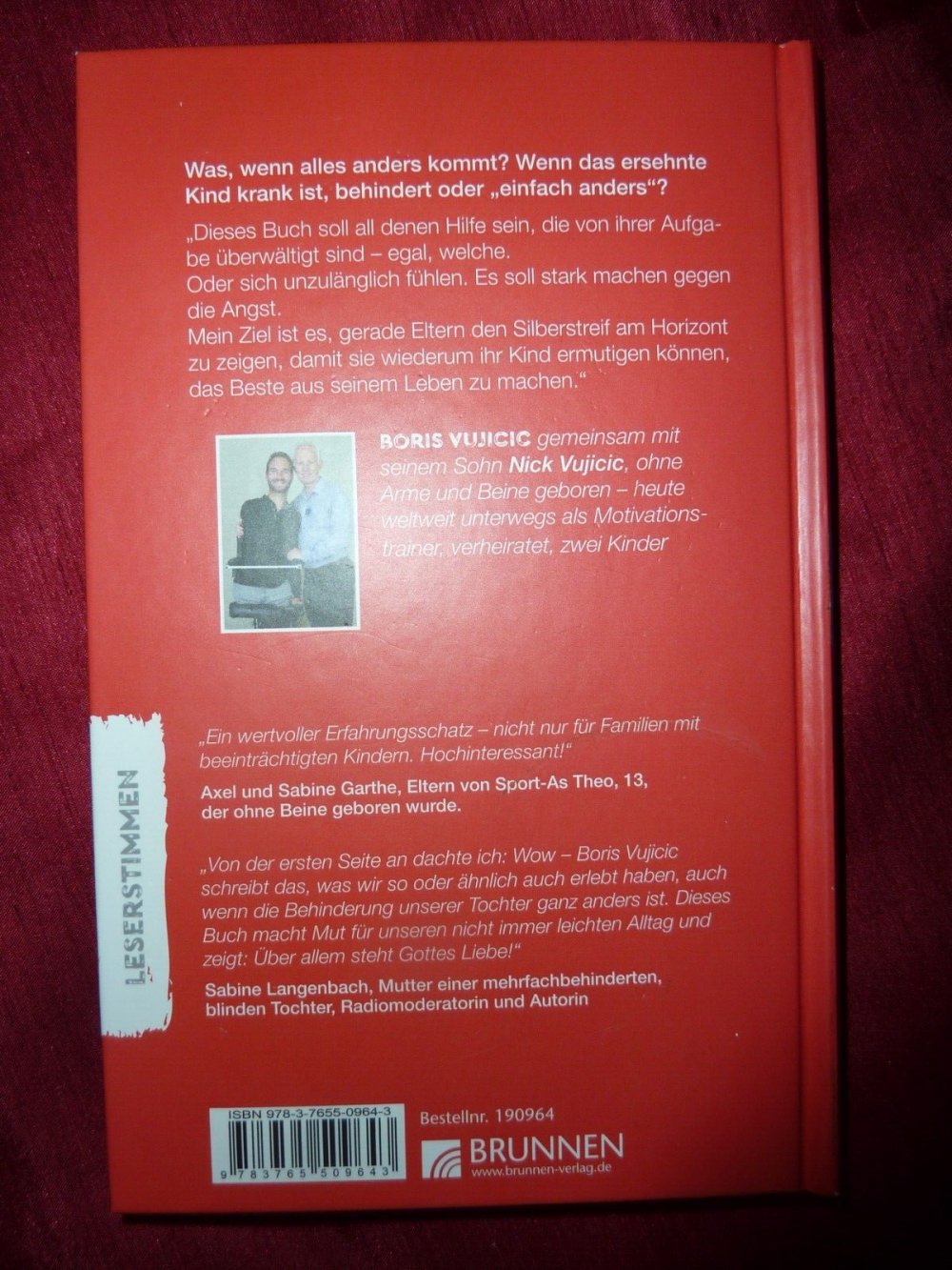Buch Nick Vujicic Alles ausser gewöhnlich Wie wir als Eltern niemals aufgeben christlich Glaube Handycup