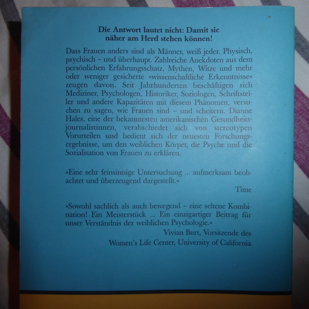 Buch D.Hales Warum haben Frauen so kleine Füße? Fraeunliteratur moderne Forschung