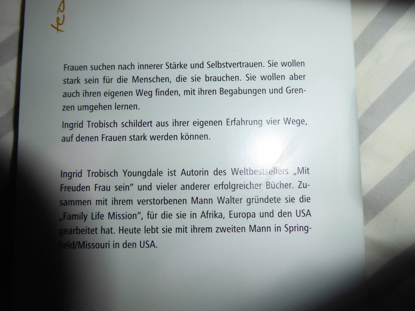 Buch Ingrid Trobisch Du bist eine starke Frau weibliche Identität Glaube Seelsorge christlich