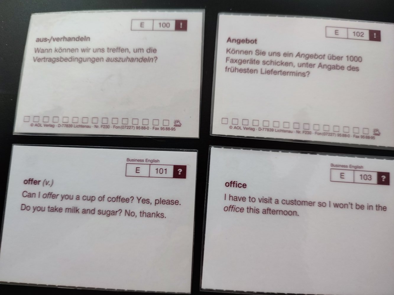 Business English Basics 160 Lernkarten, Lernbox, Lernkartei